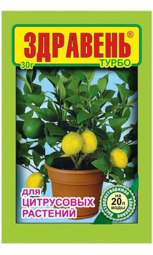 ЗДРАВЕНЬ ТУРБО для ЦИТРУСОВЫХ РАСТЕНИЙ 30 г &mdash; Обеспечивает полноценное питание, стимулирует корневую систему,  увеличивает количество побегов и листьев!